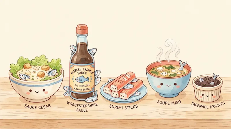 Poissons : où se cachent-ils ? (Worcestershire, surimi, anchois… le piège des sauces)