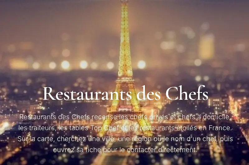 Partenariat Restaurants des Chefs - PoupiEats : trouver un chef, et savoir ce qu'il y a dans l'assiette