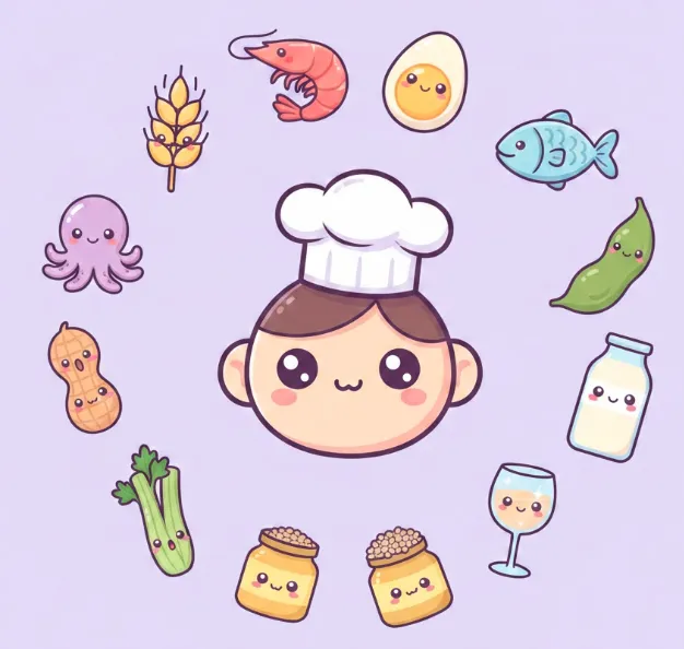 Exemple de tableau d'allergènes PoupiEats